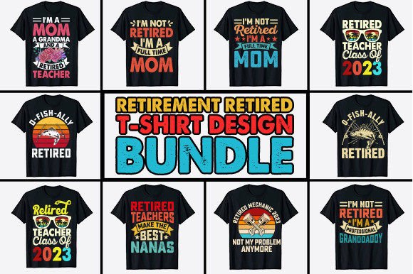 Funny Retirement T-shirt Designs Bundle