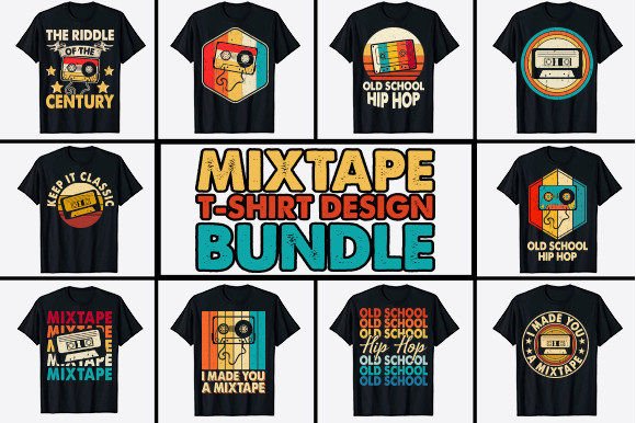 Music Mixtape T-shirt Design Bundle