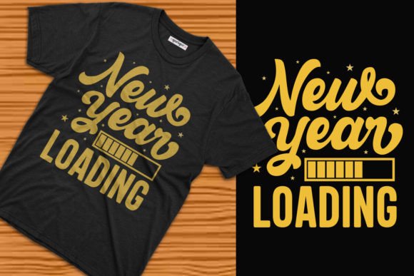 New Year Loading Typography Tee Design