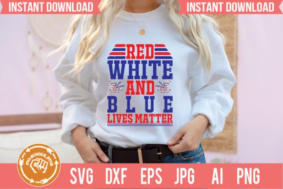 RED WHITE and BLUE LIVES MATTER T-Shirt