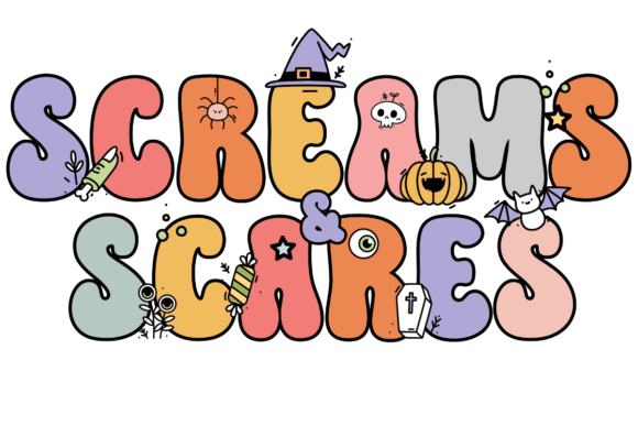 Retro Halloween SVG Screams and Scares