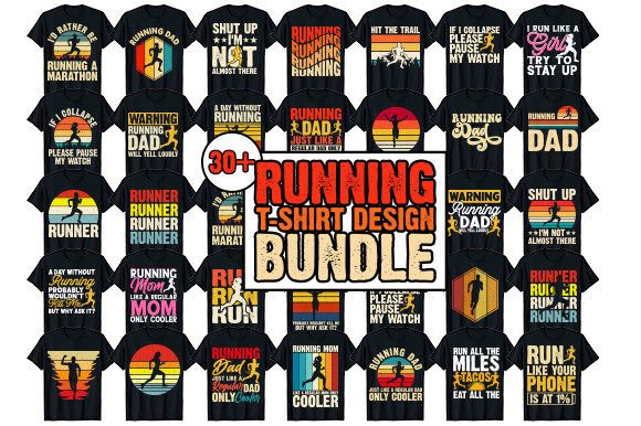 Running Runner T-shirt Design Bundle