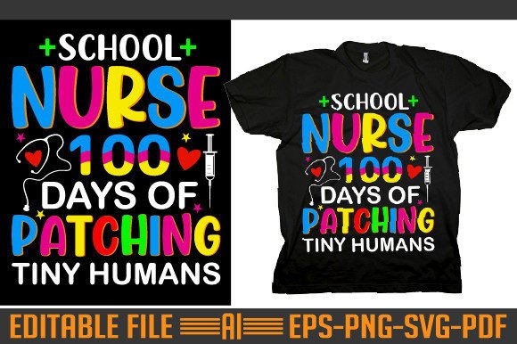 School Nurse 100 Days of Patching Tshirt