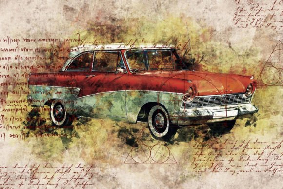 Vintage Cars Printable Graphic 53