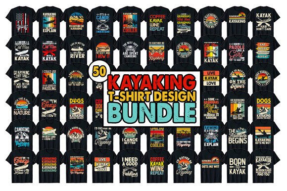 Vintage Kayaking T-shirt Design Bundle: A Comprehensive Guide to Retro Paddling Merchandise